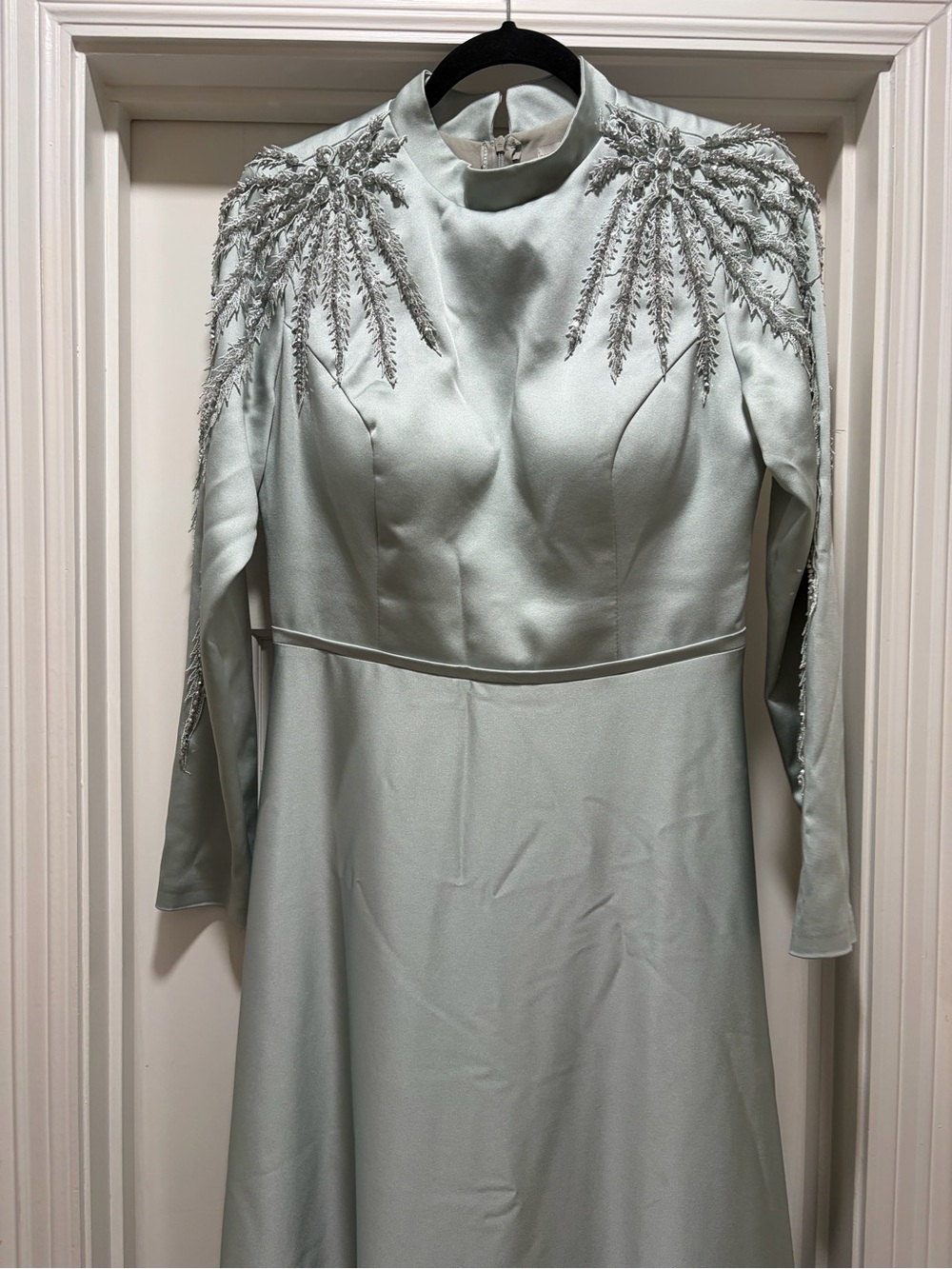 Elegant Mint Modest Evening Dress